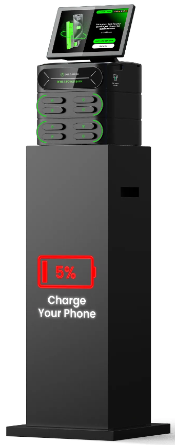 Zarge pedestal-mounted power bank station